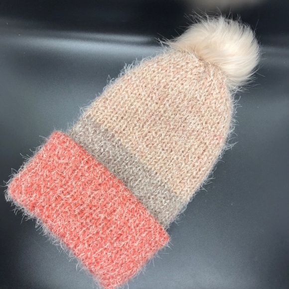 Fuzzy Beanie Super Soft Winter Color Block Knit Hat with Removable Pom Pom main image 14